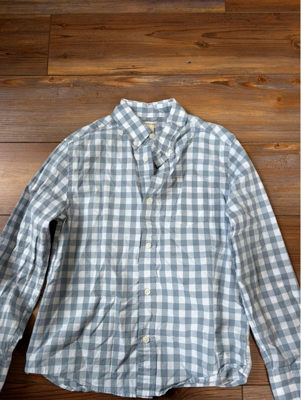 Youth Crewcuts blue/white plaid button down shirt size 10 boys